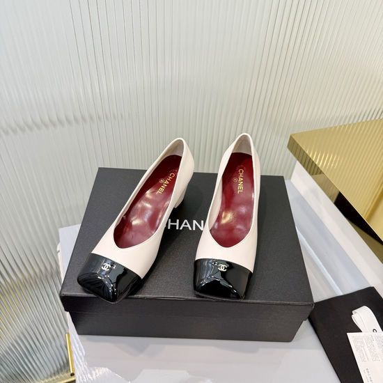 Chanel Classic Mid Heel Leather Ballet Dress Shoes