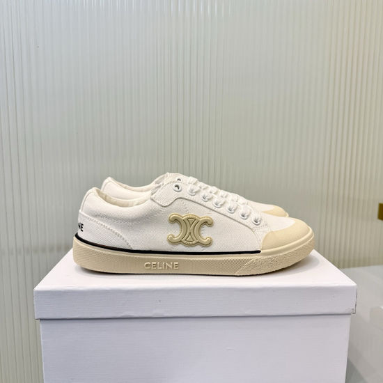 Celine Thick Sole Canvas Casual Sneakers with Logo Details