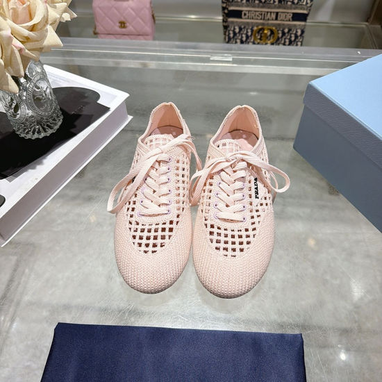 Prada Breathable Crochet Upper Soft Cushioned Insole Casual Sneakers
