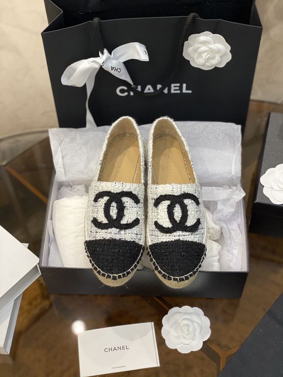 Chanel Classic Wool Upper Espadrilles with Complete Original Packaging