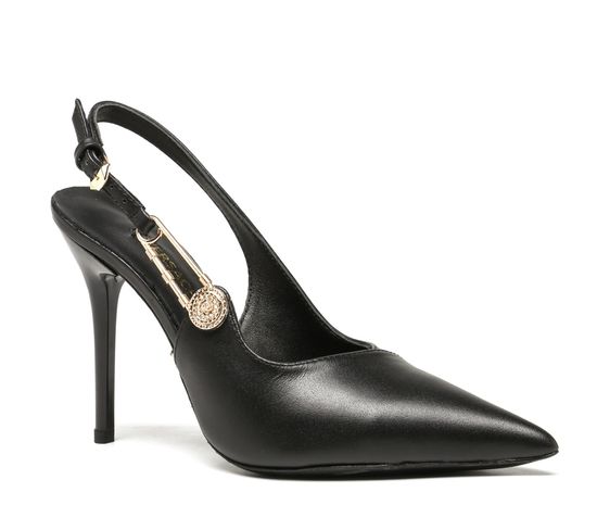 Versace Genuine Leather Slingback High Heel Elegant Sandals