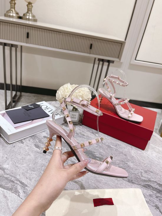 Valentino Studded Leather Sandals Genuine Leather Sole Available