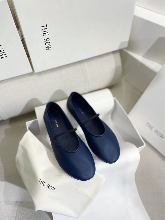 The Row Minimalist Soft Leather Ballet Flats With Elastic Strap