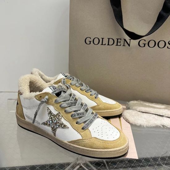 Golden Goose Fleece Lined Distressed Comfortable Fashion Sneakers
