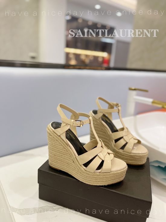 Yves Saint Laurent High Heel Stiletto Pumps Non-slip Sole Patent Leather Shoes