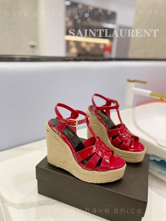 Yves Saint Laurent High Heel Stiletto Pumps Non-slip Sole Patent Leather Shoes
