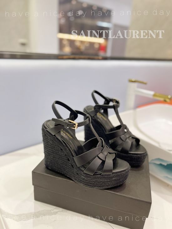 Yves Saint Laurent Elegant Leather High Heel Shoes Non-slip Sole