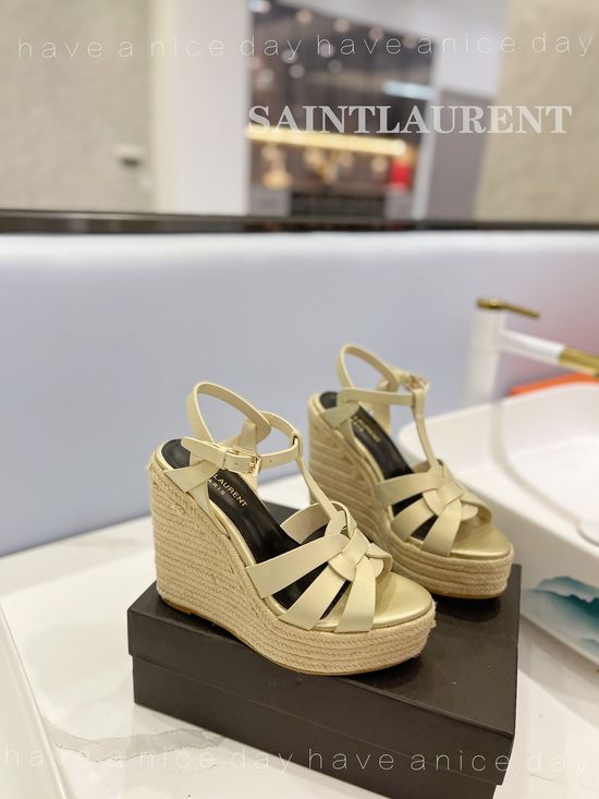 Yves Saint Laurent Elegant Leather High Heel Shoes Non-slip Sole