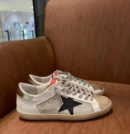 Golden Goose Vintage Distressed Casual Sneakers with Gold Accent