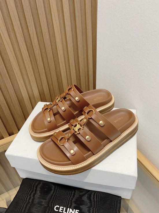 Celine Elevated Casual Slippers with Classic Logo Accent