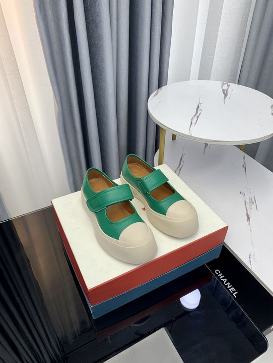 Marni Premium Leather Platform Casual Shoes with Adjustable Straps