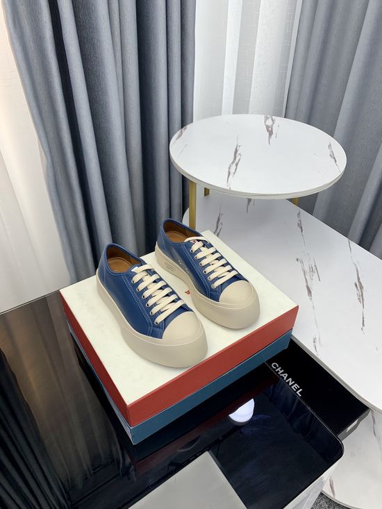 Marni Premium Leather Platform Casual Shoes with Adjustable Straps