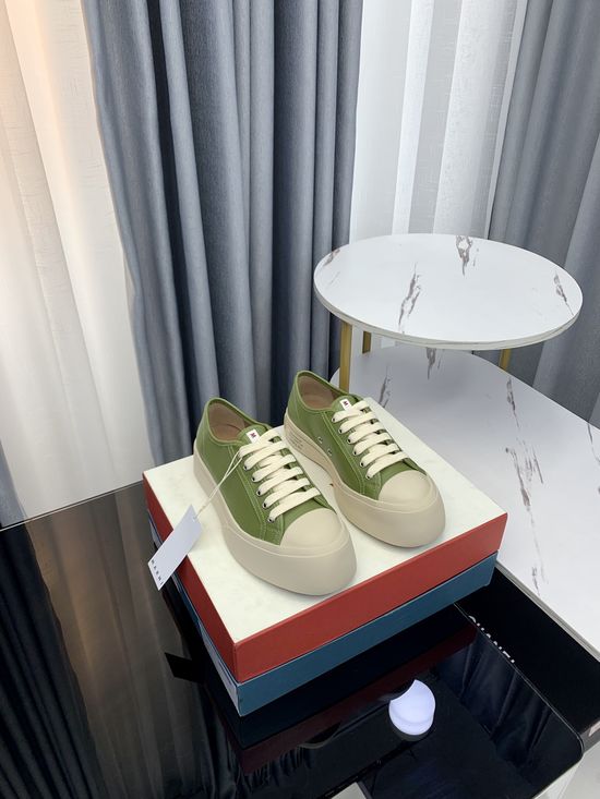 Marni Premium Leather Platform Casual Shoes with Adjustable Straps
