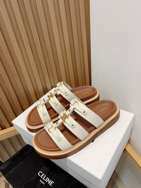 Celine Elevated Casual Slippers with Classic Logo Accent