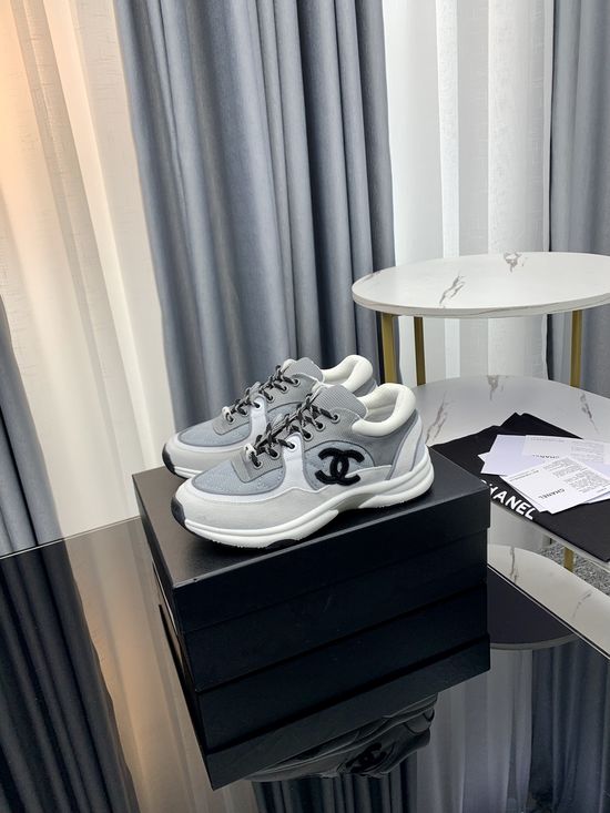 Chanel Color Block Thick Sole Comfort Height Increasing Shoes