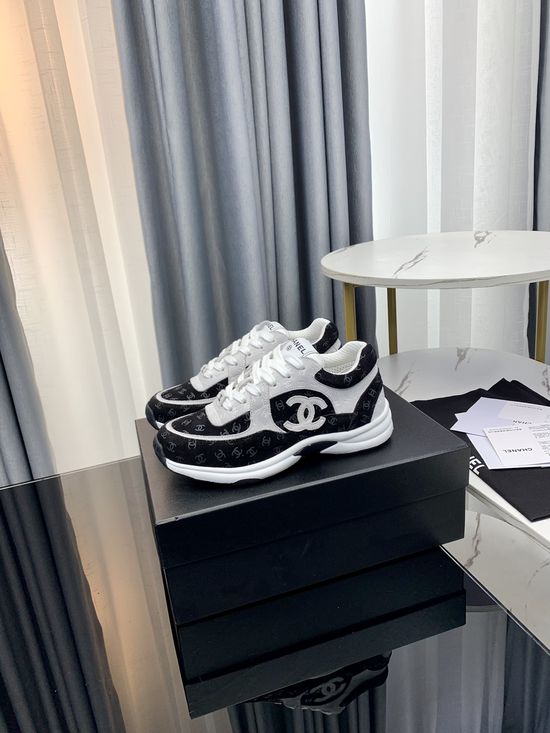 Chanel Color Block Thick Sole Casual Height Increasing Shoes