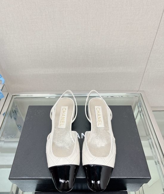 Chanel Embroidered Quilted Square Toe Slingback Sandals