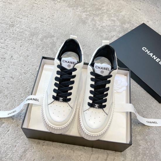 Chanel Sheepskin Lined Casual Sneakers Soft Sole Daily Shoes