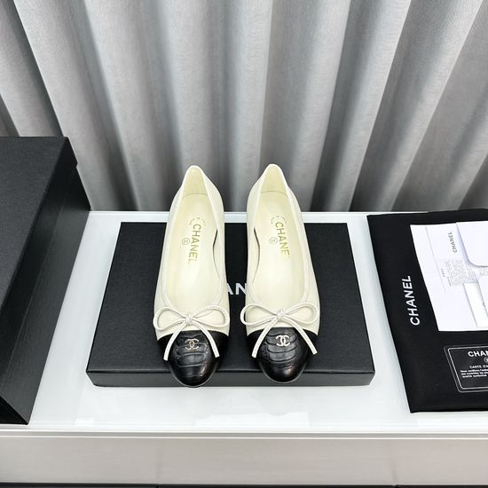 Chanel Classic Two Tone Slingback Ballet Flats