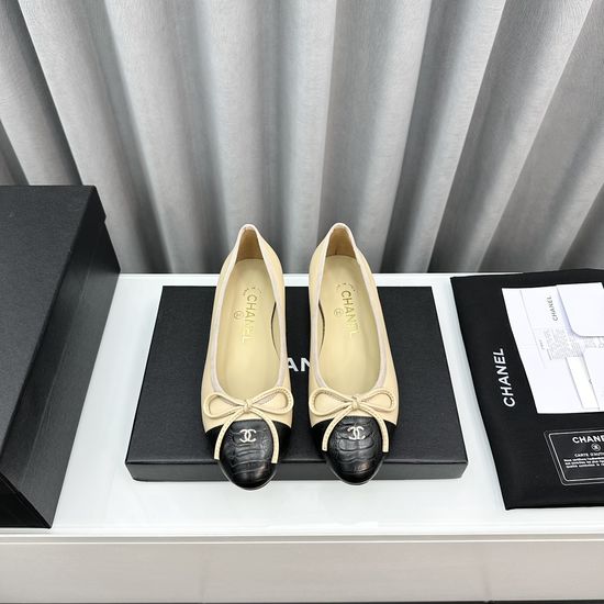 Chanel Classic Two Tone Slingback Ballet Flats