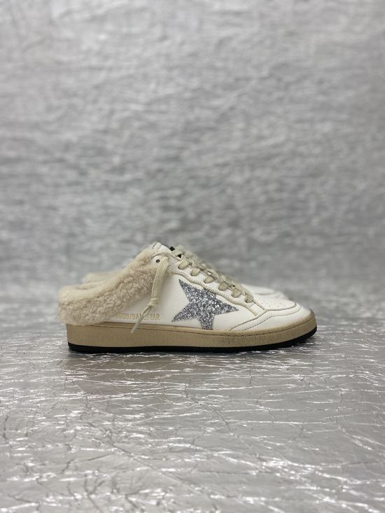 Golden Goose Vintage Distressed Leather Sneakers with Logo Accents