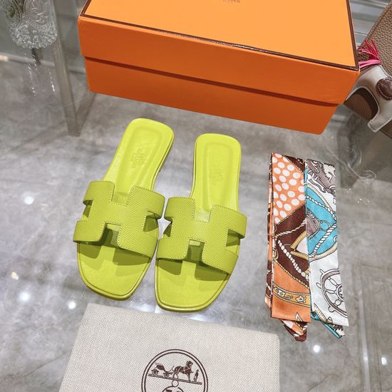 Hermes Calfskin Casual Slides Soft Comfortable Daily Wear Footwear