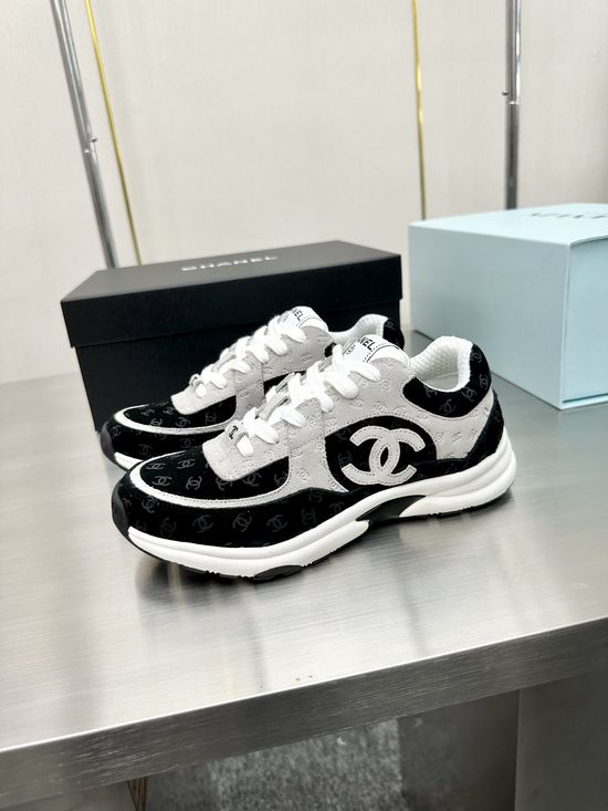 Chanel Embroidered Breathable Mesh Casual Athletic Sneakers