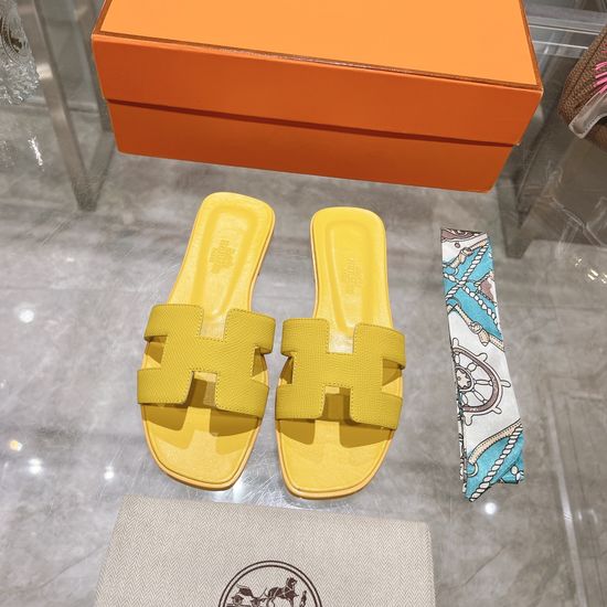 Hermes Calfskin Casual Slides Soft Comfortable Daily Wear Footwear