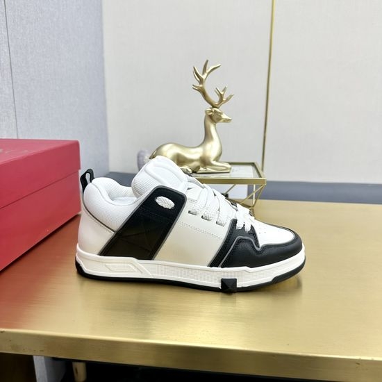Valentino Premium Thick Sole Rivet Embellished Leather Casual Shoes