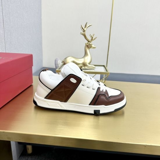 Valentino Premium Thick Sole Rivet Embellished Leather Casual Shoes