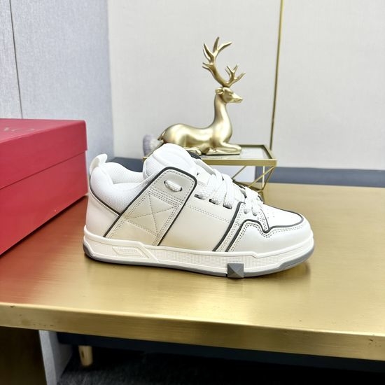 Valentino Premium Thick Sole Rivet Embellished Leather Casual Shoes