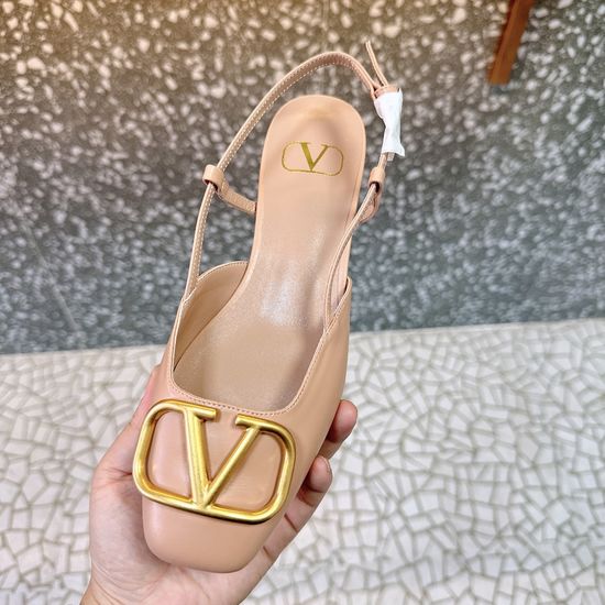 Valentino Simple Logo Decor Patent Leather Upper Comfortable Flat Shoes