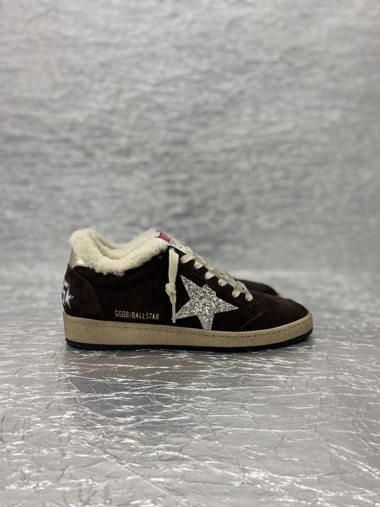 Golden Goose Vintage Distressed Leather Sneakers with Logo Accents