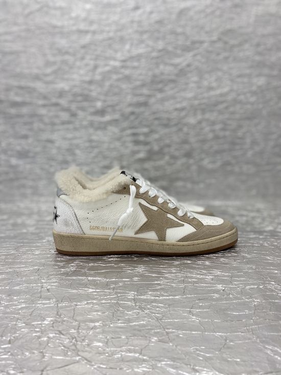 Golden Goose Vintage Distressed Leather Sneakers with Logo Accents