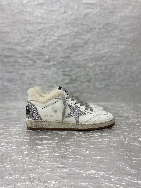 Golden Goose Vintage Distressed Leather Sneakers with Logo Accents