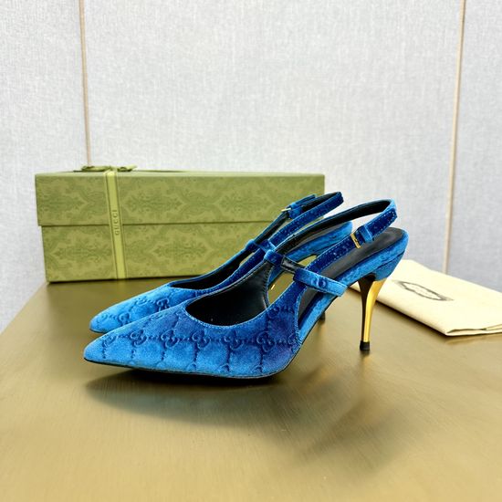 Gucci Embossed Pattern Stiletto Heel Dress Sandals