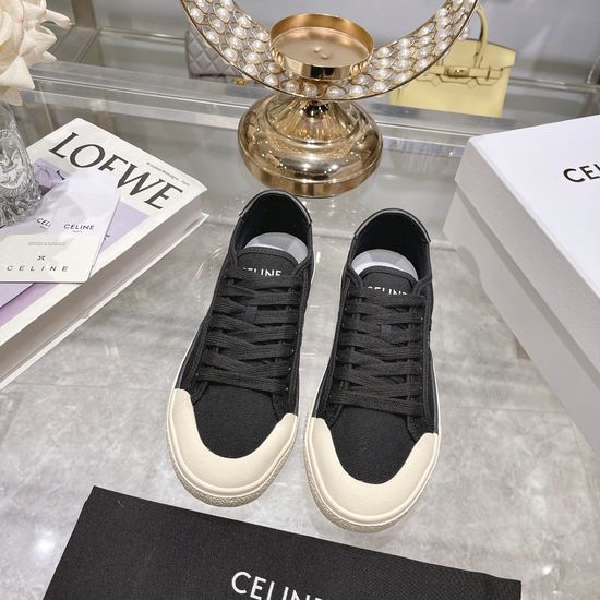 Celine Stitched Logo Canvas Casual Thick Sole Sneakers