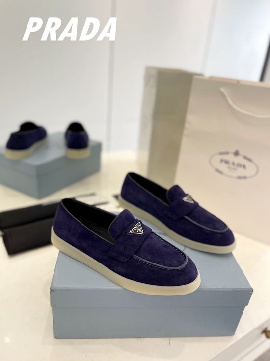 Prada Soft Sole Loafers Comfortable Slip-on Casual Daily Wear Shoes