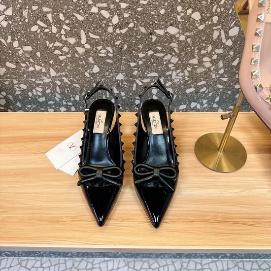 Valentino Studded Bow High Heel Sandals Elegant Leather Footwear