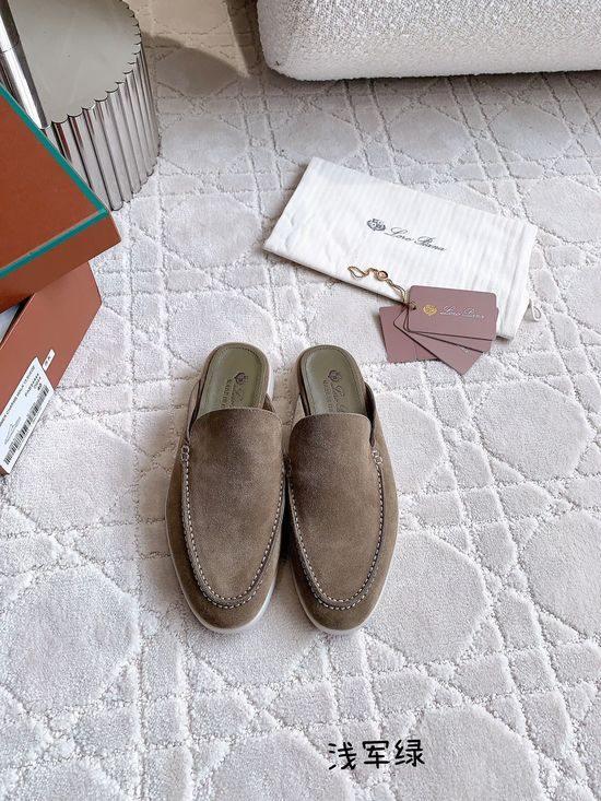Loro Piana Classic Suede Half Slippers Durable And Non Slip