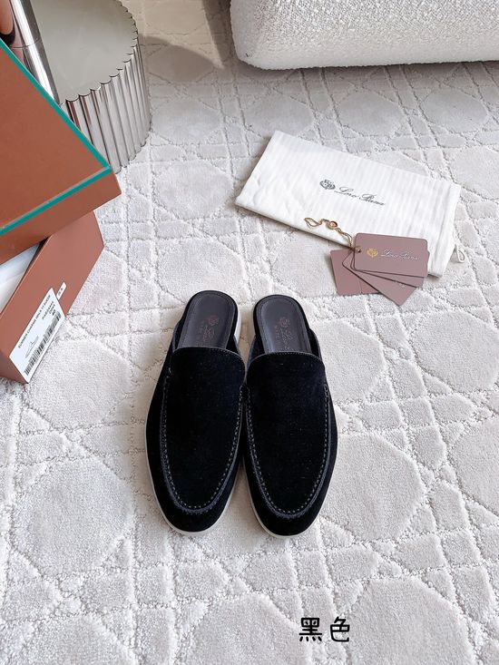 Loro Piana Classic Suede Half Slippers Durable And Non Slip