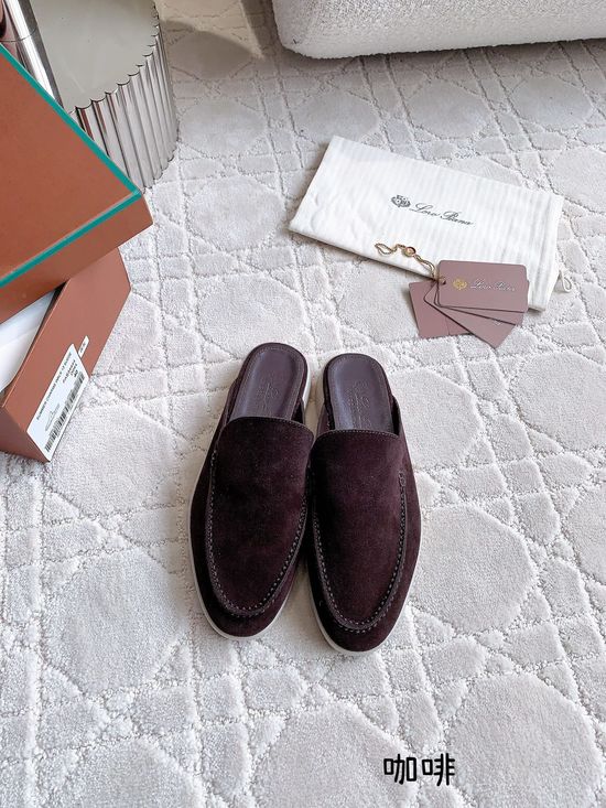 Loro Piana Classic Suede Half Slippers Durable And Non Slip