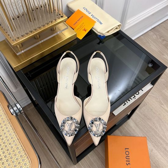 Louis Vuitton Rhinestone Buckle Silk Heeled Sandals And Pumps
