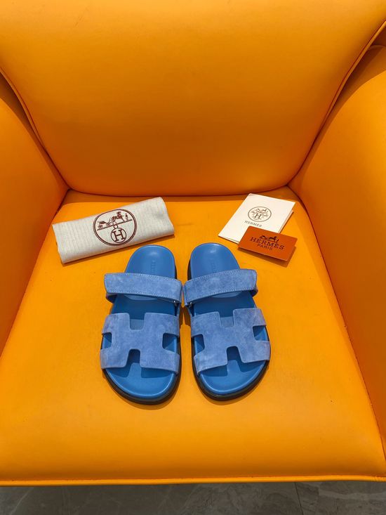 Hermes Velcro Flat Casual Sandals Soft Sole Comfortable Slides
