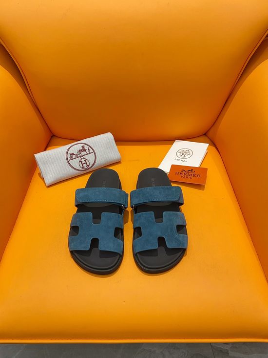 Hermes Velcro Flat Casual Sandals Soft Sole Comfortable Slides