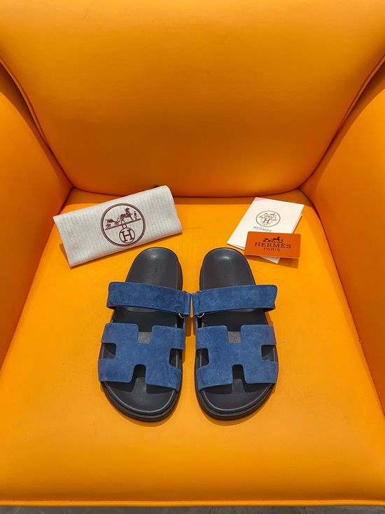 Hermes Velcro Flat Casual Sandals Soft Sole Comfortable Slides