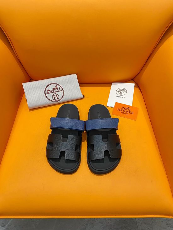 Hermes Velcro Flat Casual Sandals Soft Sole Comfortable Slides