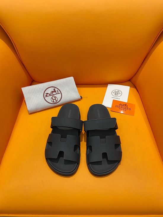 Hermes Velcro Flat Casual Sandals Soft Sole Comfortable Slides