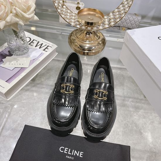 Celine Retro Platform Mary Jane Shoes Patent Leather Upper Non-slip Sole