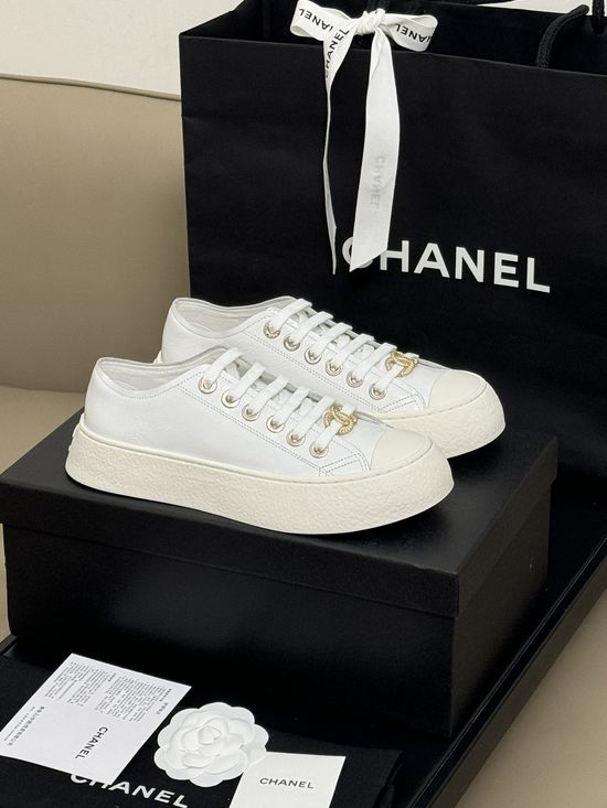 Chanel Patent Leather Rounded Toe Fashion Casual Shoes